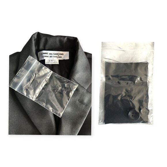 Comme des Garçons CDG Polyester Serge Thick Blazer Black, Size L, RN-J016 FW24 - Picture 5 of 16